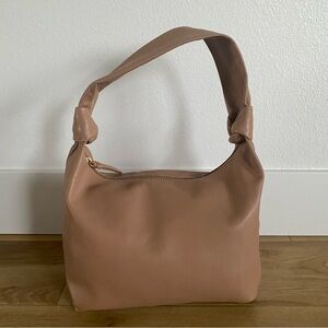 Elizabeth & James Tan Vegan Leather Knotted Soft Hobo Bag